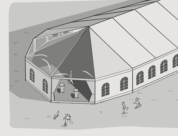 Tentes de réception dessin tente polygonale